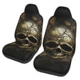 thumbnail image 1 of Pofeuu Vintage Gold Leaf Skull Print Automotive Car Seat Covers Flat Cloth Full Set Seat Covers,Car Seat Covers front seats for Cars Trucks and SUVs(Two packs), 1 of 7