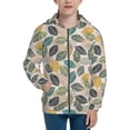 thumbnail image 1 of Pofeuu Vintage Leaves Print Teenage Zipper Hoodie Sweatshirts Hooded Casual Jackets With Pocket For Boys Girls-Small, 1 of 6