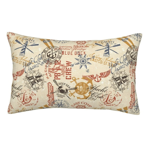 Pofeuu Vintage Nautical Print Polyester Microfiber Plush Pillowcases, Super Soft and Cozy Pillow Case Covers with Envelop Closure(Pillow core not included)-20"x30"