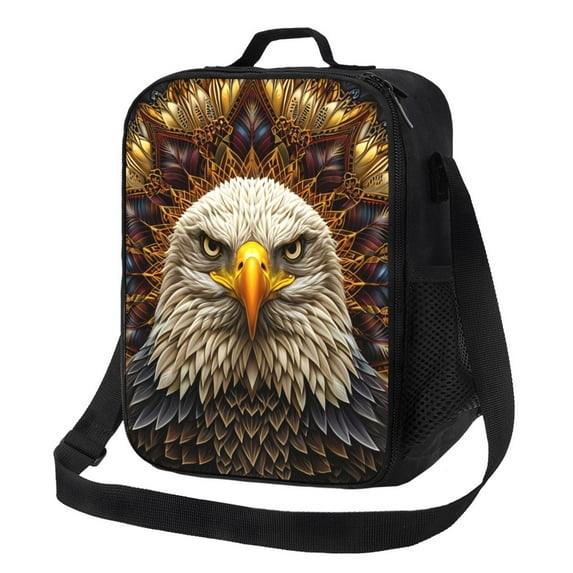 Pofeuu Vintage Pattern Bald Eagle Print Lunch Bag Women Insulated Lunch Box Reusable Leakproof Large Spacious Cooler Tote for Women Men