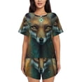 thumbnail image 1 of Pofeuu Vintage Pattern Fox Print Women's Pajama Set Short/Shorts Soft Button PJs Elastic Drawstring Waist Sleepwear-Medium, 1 of 6