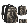 thumbnail image 1 of Pofeuu Vintage Ram Pilot Print Backpack Travel Backpacks With Lunch Bag Pencil Bag Set 3 pcs Set Cartoon Backpack, 1 of 7