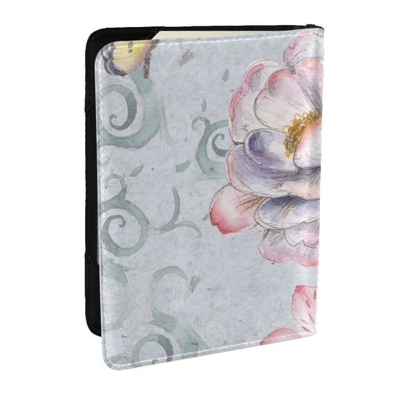 Pofeuu Vintage Rose Print Travel Document Organizer Passport Holder Men Women for Family (6.5 in x 4.5 in),Wallet Holder Credit Card Clutch Bag Case