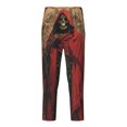 thumbnail image 1 of Pofeuu Vintage Rose Scepter Skull Print Teenagers' Pajama Pants, Soft Lounge Pajama Pants with big pockets for Men Plaid Pj Bottoms-Small, 1 of 6