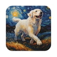thumbnail image 1 of Pofeuu Vintage Starry Sky Labrador Print Leather Coasters Set of 6, Round Cups Mugs Mat Pad for Home Kitchen Heat Resistant Drink Coasters,Square, 1 of 7