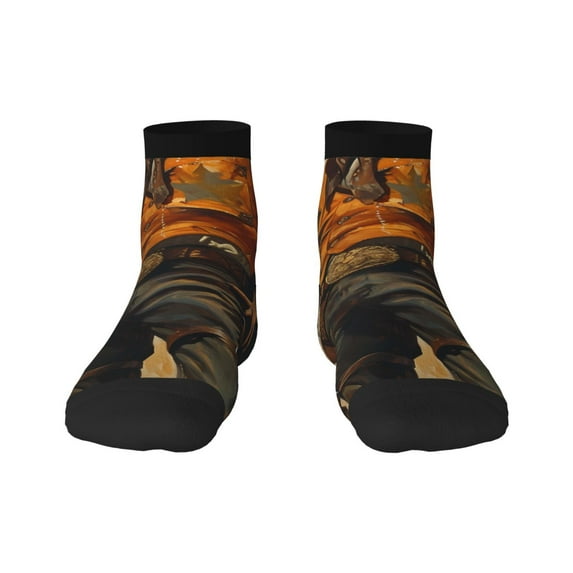 Pofeuu Vintage Style Elk Print 30cm Socks, Adult Running Hiking Socks for Youth and Adult
