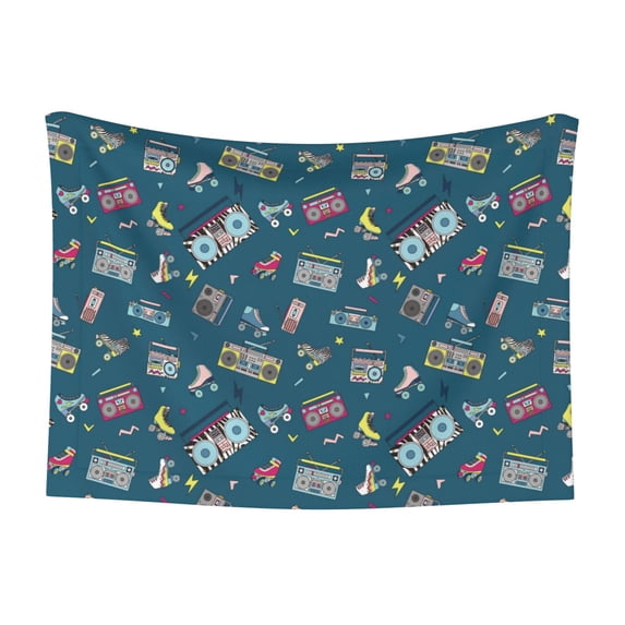 Pofeuu Vintage Tape Players And Skates Print Puppy Blanket,Dog Blankets,Pet Blanket Cozy Cat Blankets for Indoor Cats, Fuzzy Pet Blanket for Kitten Doggy Dog Blankets-Medium