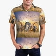 thumbnail image 1 of Pofeuu Vintage Wildlife Protection Print Men's Loose Fit Midweight Short-Sleeve Pocket Polo-Medium, 1 of 6