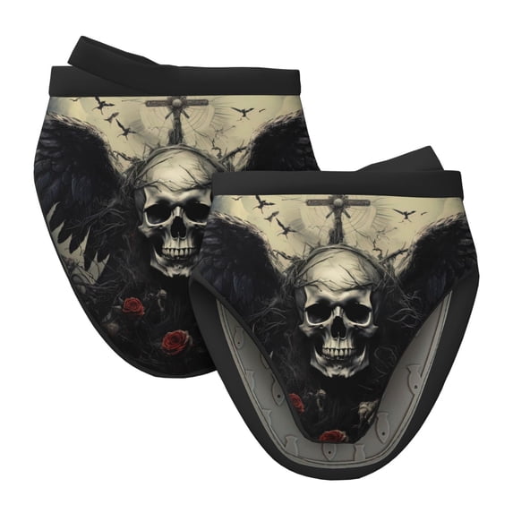 Pofeuu Vintage Winged Rose Skull Print Thickened Mini Silicone Oven Mitts Heat Resistant, Rubber Oven Mitt Gloves, Finger Pinch Grips, Pot Holder, Silicone Potholder