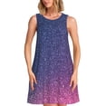 thumbnail image 1 of Pofeuu Violet Glitter Print Women's Sleeveless Dress, Loose Fit Summer Dress, Casual Tank Dress for Women, 1 of 7