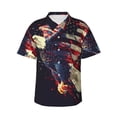 thumbnail image 1 of Pofeuu Watercolor Bald Eagle Print Hawaiian Shirt for Men Sleeves Casual Button Down Summer Beach Dress Shirts T-Shirts,X-Large, 1 of 7