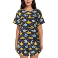 thumbnail image 1 of Pofeuu Watercolor Bathyscaphe Print Women's Pajama Set Short/Shorts Soft Button PJs Elastic Drawstring Waist Sleepwear-Large, 1 of 6