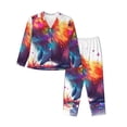 thumbnail image 1 of Pofeuu Watercolor Butterfly Guinea Pig Print Womens Pajamas Set Long Sleeve Sleepwear Button Down Nightwear Soft Pj Lounge Sets Button Down Pajamas Women-Small, 1 of 7