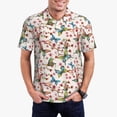 thumbnail image 1 of Pofeuu Watercolor Floral With Butterflies Print Men's Loose Fit Midweight Short-Sleeve Pocket Polo-XX-Large, 1 of 6