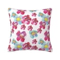 thumbnail image 1 of Pofeuu Watercolor Flowers Print Double-sided plush pillowcase Square Throw Pillow Covers Pillows Cover for Living Room Bedroom Sofa Couch Cushion Cover（No pillow core）-18"x18", 1 of 7
