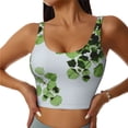 thumbnail image 1 of Pofeuu Watercolor Green Leaves Print Sports Bra for Women Sexy Vest Yoga Running Gym Fitness Crop Bras Tops-, 1 of 8