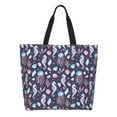 thumbnail image 1 of Pofeuu Watercolor Marine Animals Print Reusable Grocery Bags - Washable, Foldable, Packable Tote, Large Handles, Heavy Duty, Zippered Top Pouch, 1 of 8