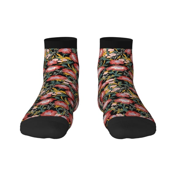 Pofeuu Watercolor Red Wildflowers Print 30cm Socks, Adult Running Hiking Socks for Youth and Adult