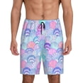 thumbnail image 1 of Pofeuu Watercolor Sea Shells 1 Print Men's Soft Woven Elastic Waistband Sleep Pajama Short-3X-Large, 1 of 6