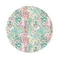 thumbnail image 1 of Pofeuu Watercolor Tiger Print Leather Coasters Set of 6, Round Cups Mugs Mat Pad for Home Kitchen Heat Resistant Drink Coasters,Round Shape, 1 of 7