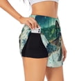 thumbnail image 1 of Pofeuu Watercolor Turtle1 Print Women's Athletic Shorts Running Workout Shorts Tummy Control Quick Dry Gym Shorts with Pockets Double layer sports shorts-Large, 1 of 7