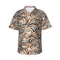 thumbnail image 1 of Pofeuu Watercolor Zebra Print Hawaiian Shirt for Men Sleeves Casual Button Down Summer Beach Dress Shirts T-Shirts,Large, 1 of 7