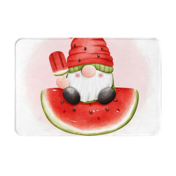 Pofeuu Watermelon Gnome Print Flannel Doormats Rug16"x24"Rug Washable Doormats Indoor Outdoor Rugs for Layered Front Door Mats, Porch, Kitchen, Entryway