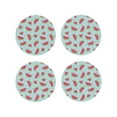 thumbnail image 1 of Pofeuu Watermelon Print Coasters for Drinks, 4Pack PU Leather Coasters, Bar Drink Coasters for Tabletop Protection, Furniture from Damage-Round Shape, 1 of 6