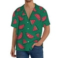 thumbnail image 1 of Pofeuu Watermelon Print Mens Casual Short Sleeve Shirts Beach Summer Spread Collar Pocket Tops Men's Casual Short-sleeved Shirt-XX-Large, 1 of 5