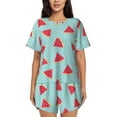 thumbnail image 1 of Pofeuu Watermelon Print Women's Pajama Set Short/Shorts Soft Button PJs Elastic Drawstring Waist Sleepwear-3X-Large, 1 of 6