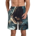 thumbnail image 1 of Pofeuu Wave Sailboat Shark Prin Men's Swim Trunks Quick Dry Bathing Suit Swimming Board Shorts Mesh Lining Beach Swimwear-Large, 1 of 6