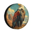 Pofeuu Western Desert Cactus Bald Eagle Print Spare Tire Wheel Cover for Car Truck SUV Camper