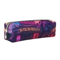 thumbnail image 1 of Pofeuu Western Style Dinosaur Print Leather Pencil Case, Leather Pencil Pouch Large Capacity, Big Pencil Pouch with Zipper Vintage Pen Bag Fountain Pen Holder, 1 of 7