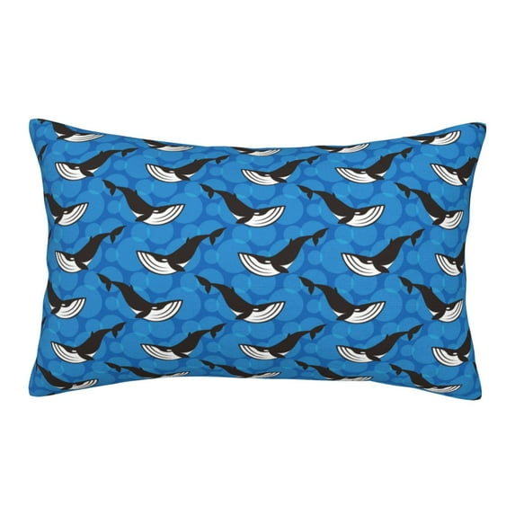 Pofeuu Whale And Sea Print Polyester Microfiber Plush Pillowcases, Super Soft and Cozy Pillow Case Covers with Envelop Closure(Pillow core not included)-14"x20"