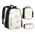 thumbnail image 1 of Pofeuu Wheat Print Backpack Travel Backpacks With Lunch Bag Pencil Bag Set 3 pcs Set Cartoon Backpack, 1 of 7