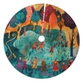 thumbnail image 1 of Pofeuu Whimsical Forest Scene Print Christmas Tree Skirt, Merry Christmas Skirt Xmas Tree Ornaments for Xmas Holiday Party Decorations-36", 1 of 7