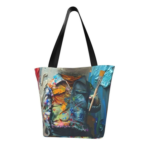 Pofeuu Whimsical Goat Artist Print Women Fashion Shoulder Handbags Top Handle Satchel Bags Tote Shoulder Shopping Bag Stylish Canvas Tote Bag
