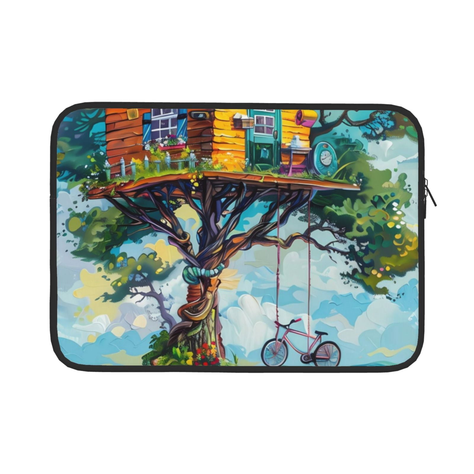 Pofeuu Whimsical Treehouse Painting Print Laptop Carrying Case,13-15 ...