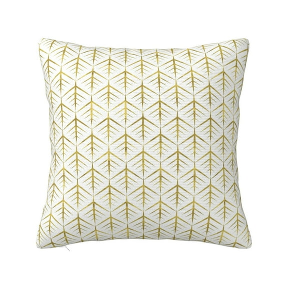Pofeuu White And Gold Geometry Print Double-sided plush pillowcase Square Throw Pillow Covers Pillows Cover for Living Room Bedroom Sofa Couch Cushion Cover(No pillow core)-26"x26"