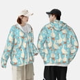 thumbnail image 1 of Pofeuu White Geese and Flower Print Sun Protection Outdoor Lightweight Full Zip UV Cooling Hoodie Long Sleeve Summer Clothing for Outdoor Hiking-Small, 1 of 5