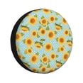 thumbnail image 1 of Pofeuu White Polka Dot Sunflower A Print Spare Tire Wheel Cover for Car Truck SUV Camper Universal Fit Spare Tire Cover RV Spare Tire Covers-16 inch, 1 of 6