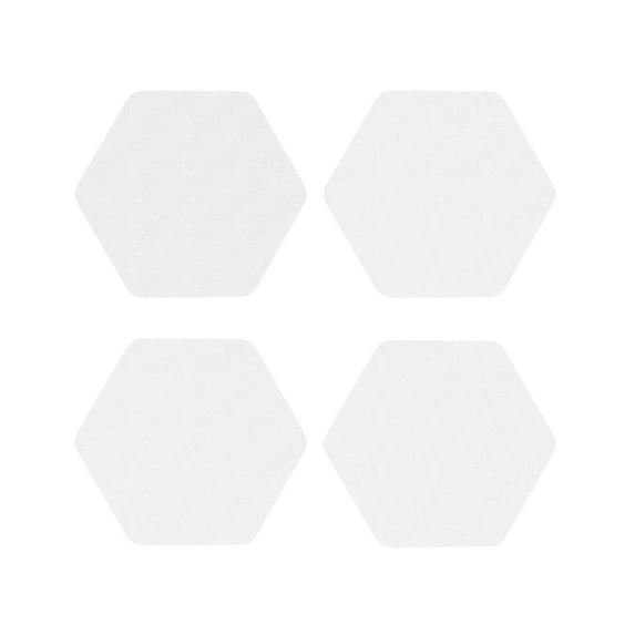 Pofeuu White Print Coasters for Drinks, 4Pack PU Leather Coasters, Bar Drink Coasters for Tabletop Protection, Furniture from Damage-Hexagon