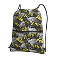 thumbnail image 1 of Pofeuu White Retro Off-Road Vehicle Print Drawstring Backpack Water Resistant String Bag Sports Sackpack Gym Sack with Side Pocket for Men Women, 1 of 6