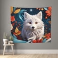 thumbnail image 1 of Pofeuu White Wolf With Flowers Print Wall Tapestry Decoration Wall Hanging Tapestry 60 x 51 Inch, 1 of 6