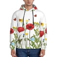 thumbnail image 1 of Pofeuu Wild Herbs Print Mens Casual Hooded Collar Drawstring Hoodies Pullover Sweatshirts Casual Long Sleeve Shirts-3X-Large, 1 of 7