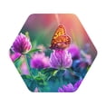 thumbnail image 1 of Pofeuu Wild flowers of clover and butterfly Print Leather Coasters Set of 6, Round Cups Mugs Mat Pad for Home Kitchen Heat Resistant Drink Coasters,Hexagon, 1 of 7