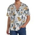 thumbnail image 1 of Pofeuu Winter Forest Animals Print Mens Casual Short Sleeve Shirts Beach Summer Spread Collar Pocket Tops Men's Casual Short-sleeved Shirt-3X-Large, 1 of 5