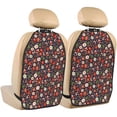 thumbnail image 1 of Pofeuu Winter Holiday Christmas Print 2 Pack PU Leather Kick Mat Back Seat Protector, Universal Car Seat Back Organizer, Waterproof Backseat Protector For Most Car, 1 of 8