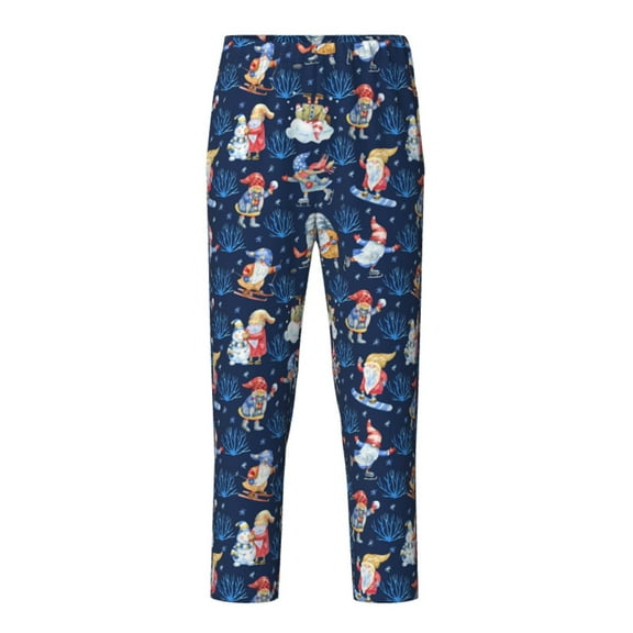 Pofeuu Winter old man Playtime Print Teenagers' Pajama Pants, Soft Lounge Pajama Pants with big pockets for Men Plaid Pj Bottoms-Large
