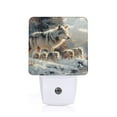thumbnail image 1 of Pofeuu Wolf Family Winter Wonderland Print Night Lights Plug into Wall with Dusk-to-Dawn Light Sensor, LED Nightlight for Bathroom, Adult, Hallway-UK, 1 of 7